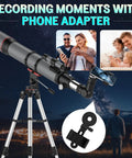 High Powered 90mm Refractor Telescope With 800mm Focal Length and phone adapter for stargazing and family use