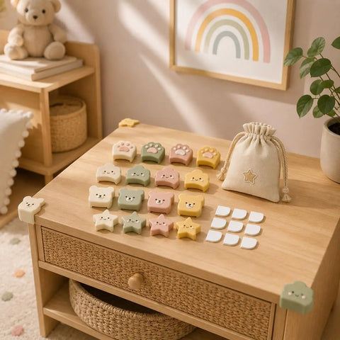 Silicone Corner Guards 16 Pack Soft Edge Protectors For Furniture In Paw Cloud Bear And Star Shapes Kid Safe Nursery Home