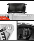 Close-up of Alternator For Dodge Ram 1500 Durango Nitro And Jeep Grand Cherokee Commander Liberty And Chrysler Aspen Ready To Roll 12V 160A CW 6 Groove Pulley.
