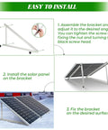 Easy installation steps for Heavy Duty Solar Panel Mounting Kit Set With 0 To 90 Degree Adjustable Tilt Foldable Legs Aluminum Alloy.
