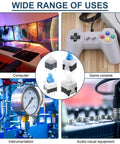 Self Locking Mini Button DPDT Switch Kit With Caps 80Pcs Micro Push Buttons next to gaming and computer setup.