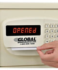Hotel Safe With Electronic Lock And Card Slot Keyed Differently Off White 15W X 10D X 7H Wall Or Floor Mount Magnetic Stripe Card Reader