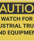 Heads Up Caution Sign For Industrial Trucks And Equipment 8x12 Aluminum Tin Sign with warning text