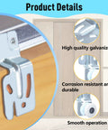 Closet Sliding Door Roller Kit For Top Hung Doors, Fits Three Quarter Inch To One And Three Eighths Inch Thick Panels, Includes Eight Screws, Made From Galvanized Steel For Corrosion Resistant Durability, Seven Eighths Inch Roller Diameter showing product details and features.