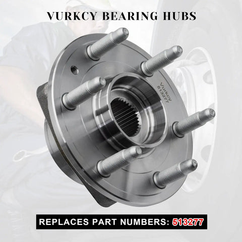 Front and Rear Wheel Bearing Hub Assembly Pair with ABS for GM SUVs six lug design close-up