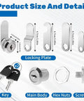 Three Pack Cam Lock Set For Letterbox Cabinet Door Mailbox Cupboard Locker With Adjustable Clamp Frame For Flat Glass Panels