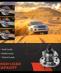 2-Pack Rear Wheel Bearing and Hub Assembly with ABS & 5-Lug, Sealed Ball Bearing Rear Hub Replacement displayed with load capacity diagram