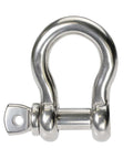316 Stainless Screw Pin Anchor Shackle Built Tough For Big Jobs, 0.65 Ton WLL, 5/16 Inch Bow Shackle, Marine Grade Hardware in focus.
