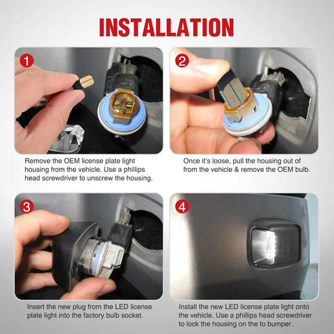 Installation steps for Rear License Plate Light Drop In For Nissan Frontier Navara D40 2007 Through 2021 And Titan Armada Xterra 2008