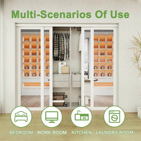 60 Inch By 80 Inch Sliding Closet Door Set With Double 31 Inch Panels 5 Lite Frosted Glass in a bedroom setting