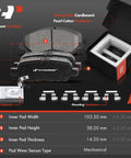 11.49 Inch Rear Drilled And Slotted Disc Brake Rotors And Ceramic Pads Kit For Nissan And Infiniti Models packaging and contents