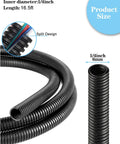 Hella Tough 1/4 Inch Split Wire Loom Tubing For Heavy Duty Cord Protection And Truck Rig Wire Management Slick Black 16.5ft length.