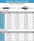 Black Pop Rivets Kit With 280Pcs Aluminum Blind Rivets Set includes chart with specifications, sizes, and quantities.