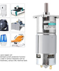 Close-up of Heavy Duty Dc Gear Motor With All Metal Gears For Automated Industry Jobs, offers 24V micro power and compact design.