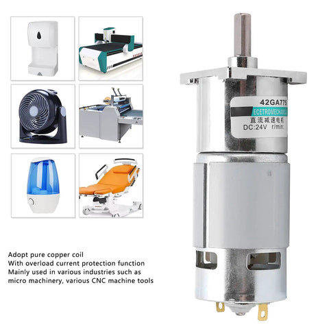 Close-up of Heavy Duty Dc Gear Motor With All Metal Gears For Automated Industry Jobs, offers 24V micro power and compact design.