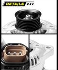 Upgraded 150Amp Alternator For Hyundai Sonata 2015 2019 with 6 Groove Clockwise Pulley and connector details
