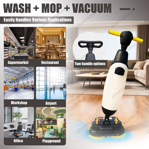 Cordless 3-In-1 Floor Scrubber And Washer Dryer, 17-Inch Wide Dual Tank System, Lightweight 44 Lb Workhorse Floor Cleaner