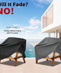Heavy Duty Waterproof Patio Chair Covers 2 Pack For Deep Seat Outdoor Lounge Chairs Fits Up To 32 W X 37 D X 36 H Inches All Weather Black