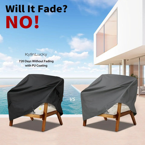 Heavy Duty Waterproof Patio Chair Covers 2 Pack For Deep Seat Outdoor Lounge Chairs Fits Up To 32 W X 37 D X 36 H Inches All Weather Black