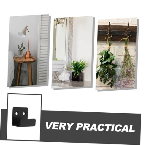 Modern Minimalist Tile Holder Brackets With Quick Install Hooks And Mounting Plates shown in use with decor and plants.