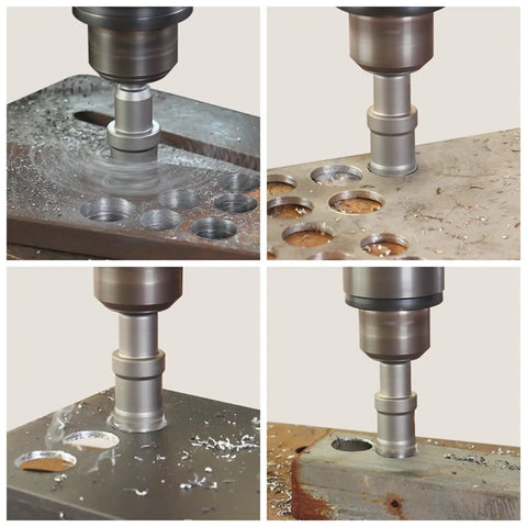 10 Piece Carbide Hole Saw Kit Heavy Duty Set 5/8 Inch To 2 Inch With Pilot Drill For Metalworking in stainless steel