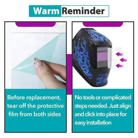 Replacement Lens Sets For Welding Helmets With Ultra Clear Inner And Outer Screens 20 Pcs Scratch Resistant Covers usage guide