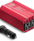 Portable 300W Power Inverter Converts Dc 12V To Ac 110V With Dual Ac Outlets And Usb C Pd 65W Usb A Fast Charge Ports, side view.