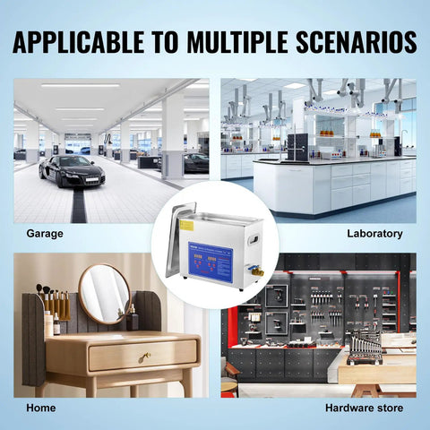 6L Ultrasonic Cleaner With 40kHz Power And 200W Heating, Digital Timer And 110V in diverse settings like garage and lab