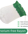 10 Pack U Shaped Lantern Mantles for Propane Lamps, showing heat-resistant rayon mantle in green and white with benefits listed