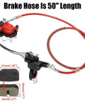 Mini Bike Hydraulic Disc Brake Caliper Kit Replacement For Baja Doodle Bug DB30 Blitz Dirt Bug Predator 79cc 97cc 100cc Mini Bikes With 50 Inch Hose Master Cylinder And Strong Stopping Power