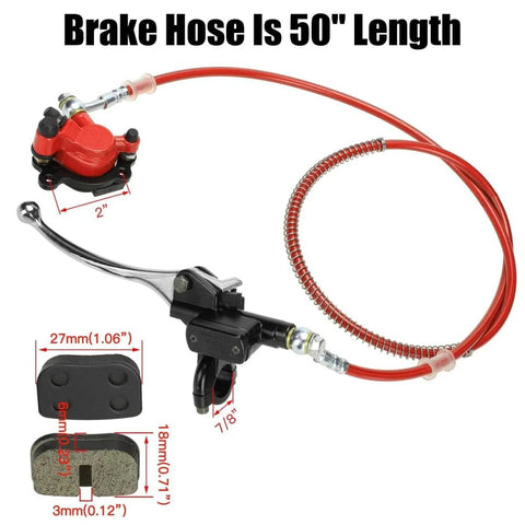 Mini Bike Hydraulic Disc Brake Caliper Kit Replacement For Baja Doodle Bug DB30 Blitz Dirt Bug Predator 79cc 97cc 100cc Mini Bikes With 50 Inch Hose Master Cylinder And Strong Stopping Power