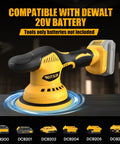 Cordless Car Buffer Polisher Kit 6 Inch Brushless Dual Action Orbital Polisher With 8 Speed Settings showcasing battery slot.