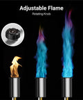 Propane Kitchen Torch With One Touch Max Fire Safety Lock And Triple Guard Charcoal showing adjustable flame levels with knob