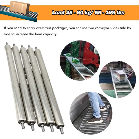 Industrial 2 Inch Diameter Conveyor Roller Smooth Rolling Action With Stainless Steel Surface For Heavy Duty Material Handling And Factory Setup Needs