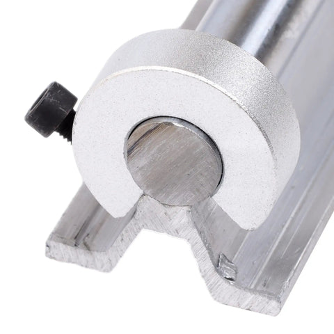 Close-up of Heavy Duty Linear Guide Kit With 2200mm Rails And 16mm Stop Collars, showing metal rail and collar