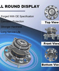 Rear Wheel Bearing Hub Assembly 512353 Fit Honda Accord 2008 2012 And Acura TSX 2009 2014 Replacement showing top, front, bottom views