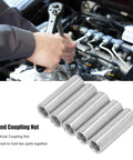 Five Pack Round Coupling Nuts M12 By 1.75mm 50mm Long 304 Stainless Steel Round Sleeve Stud Nuts Threaded Hardware For Bracket Building Maintenance Heavy Duty Connecting Rod Fasteners, round coupling nuts for engine maintenance