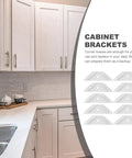 12 Piece Triangle Steel Cabinet Corner Brackets 90 Degree Three Sided Fixed Design Shelf Supports For Wood Furniture White Heavy Duty Easy Install Built Tough For Maximum Stability And Reliability in white kitchen