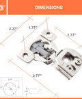 Soft Close Concealed Cabinet Hinges for Face Frame Cabinets 1 Inch Overlay 3D Adjustable with Screws Quiet Kitchen Door Hinge Set Pair dimensions