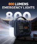 Beast All In One Jump Starter With Air Compressor And Power Bank, 8000A Peak illuminated showing 800 lumens emergency lights