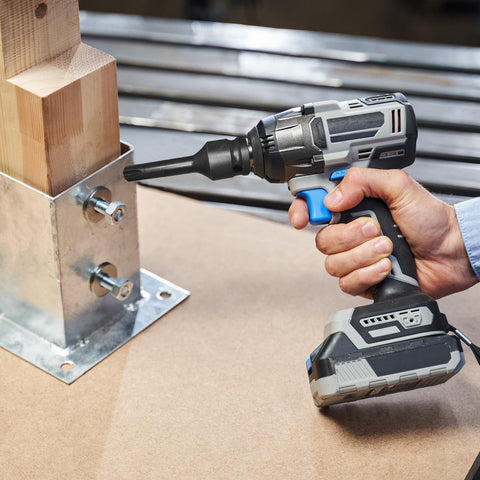 Using Three Piece 1/2 Inch Drive Torx T30 Socket Set, 6 Point Star Sockets, Chrome Molybdenum Steel on power drill for assembly