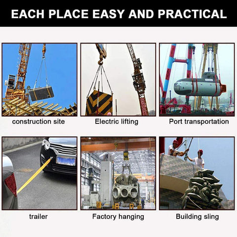2 pcs eye-to-eye web lifting slings, 2 in x 6 ft, 3000 lb load capacity, 9000 lb breaking strength