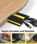 10 Ft Floor Cable Cover Protector Heavy Duty PVC Duct Easy To Unroll No Fuss Hide Cables At Home Office Or Outdoors No Trip Hazards Durable Cable Organizer For Wires under shoe