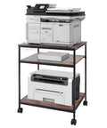 Top Shelf Premium Steel Frame 3 Tier Printer Stand Beefy Rolling Cart for Laser Inkjet Machines with Dead Simple Adjustable Shelves with printers.