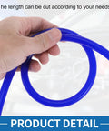 Close-up of blue High Temp Silicone Vacuum Tubing Hose held by hand, showing flexibility for automotive use