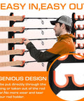 Dual Row Garage Fishing Rod Holder Rack for Wall or Ceiling Mounts with Soft Protective Pads 2 Pack Holds Up to 10 Rods Easy Install