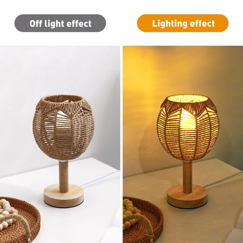 Vintage Rattan Pendant Light Shade Set For Home Cafe And Teahouse Decor Handwoven Wicker Basket Lampshades showing light effects