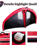Inflatable Wing Surfing Kit With Window 5 Meter And 6 Meter Wings For Hydrofoil Board Durable Polyester Red with Detail Views