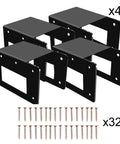 4 Pack Firewood Storage Rack Brackets For Indoor Outdoor Use, Adjustable Heavy Duty Powder Coated Steel Log Holder with screws