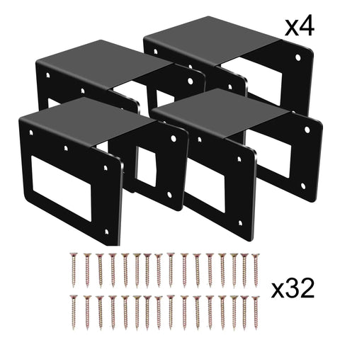 4 Pack Firewood Storage Rack Brackets For Indoor Outdoor Use, Adjustable Heavy Duty Powder Coated Steel Log Holder with screws